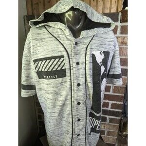 Five By Five By Masterpiece Black & Gray Short Sleeve Hoodie Sz Large "STAY FLY"